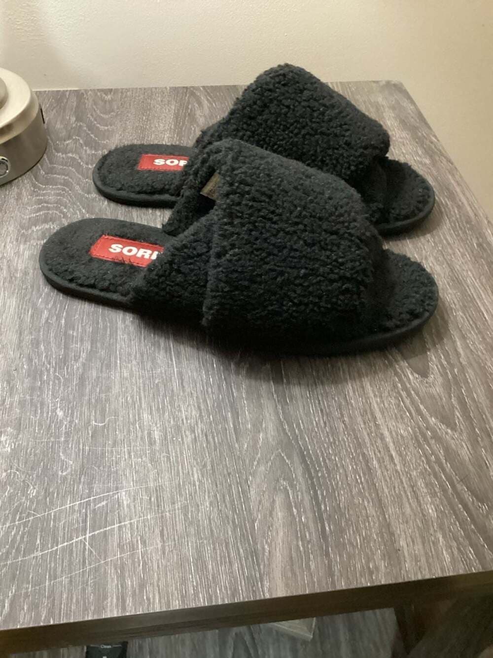 Sorel Roaming Buckle Slide Slipper Black Faux Shearling - Thumbnail 3