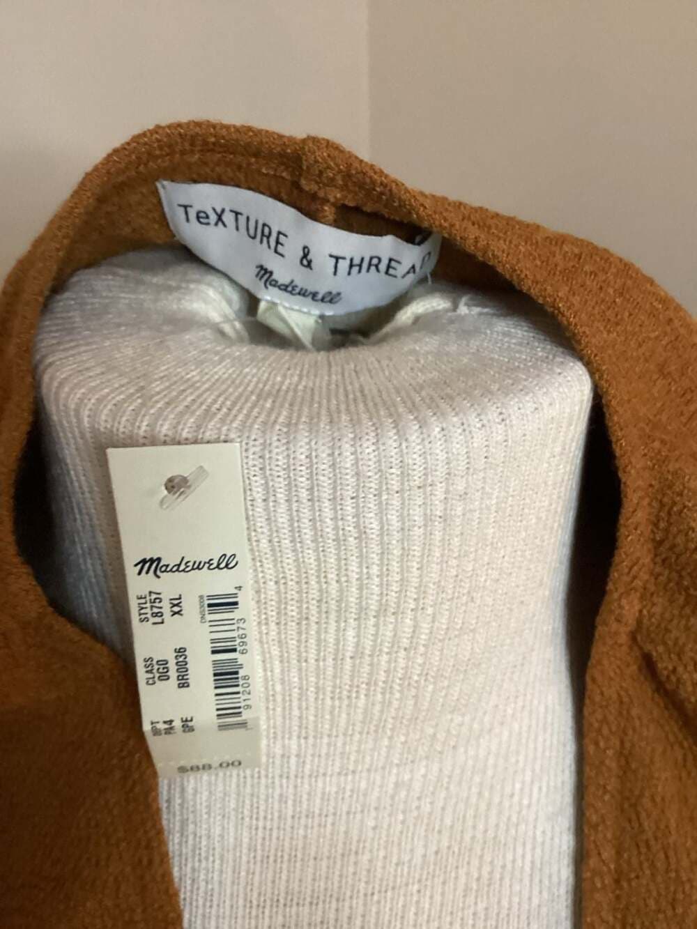 Madewell Texture & Thread Short-Sleeve Side-Tie Dress in Burnt Orange - Thumbnail 2