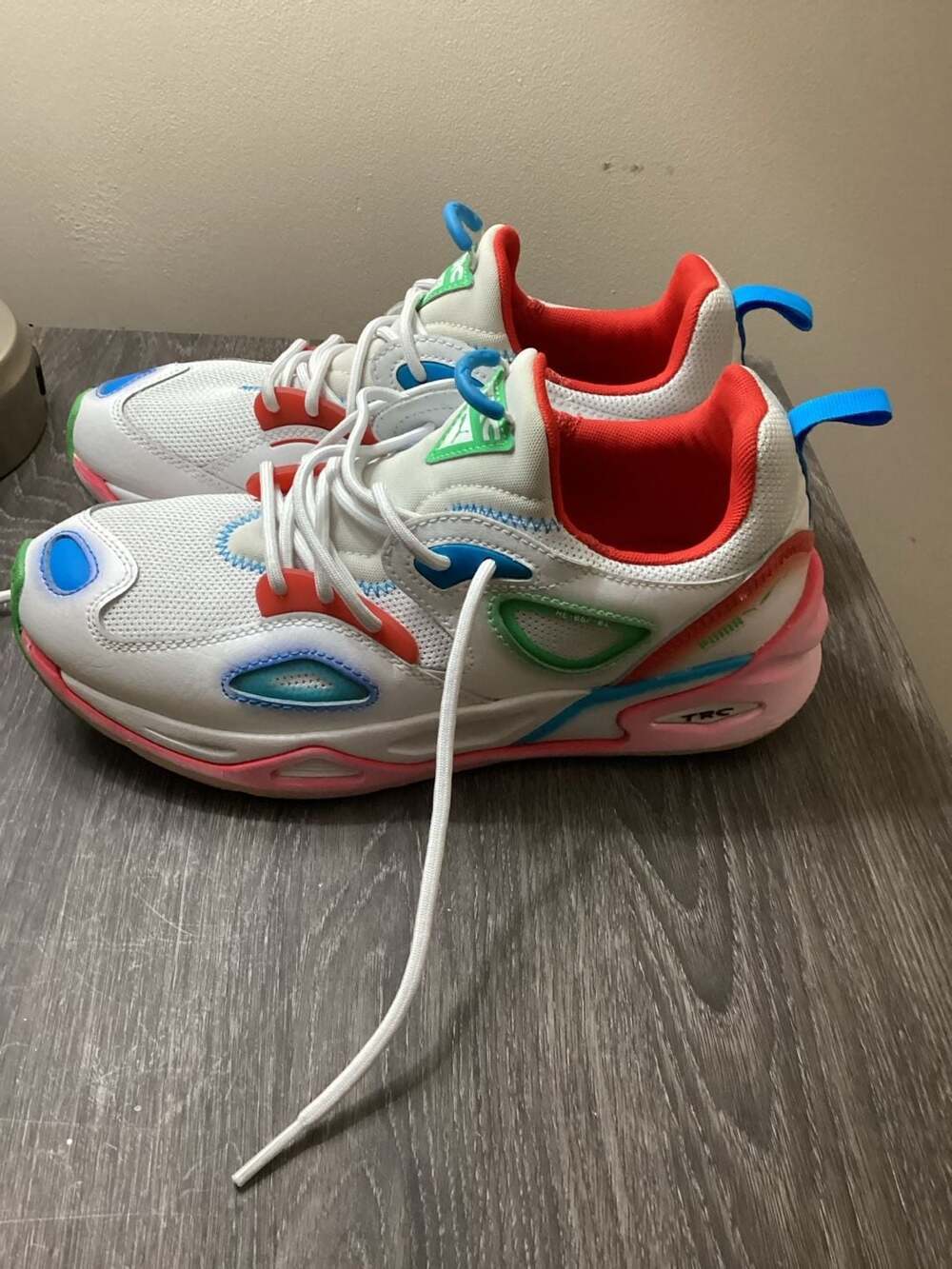 Puma TRC Blaze Neon White Multi-Color Sneakers Size US 7.5 - Thumbnail 2