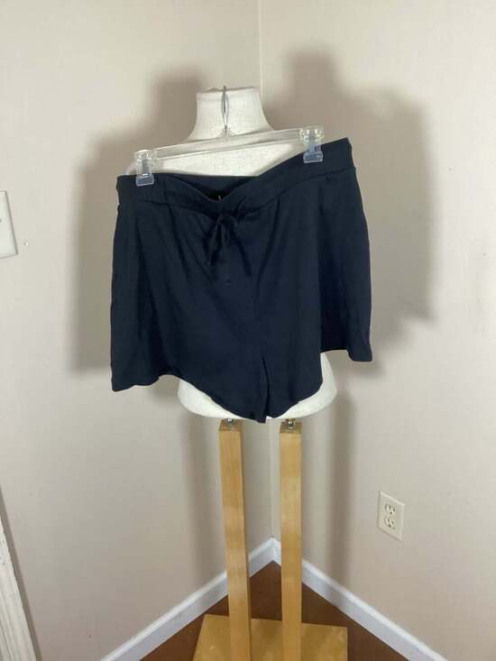 Skin Ingrid Ribbed Knit Shorts Black Size 4 - Thumbnail 4