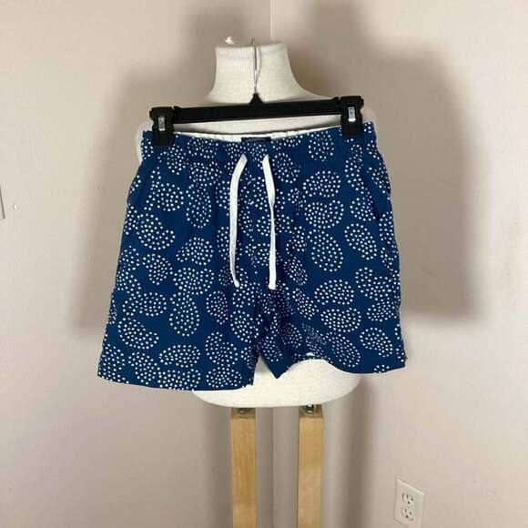 J.Crew Men's XS Blue Dotted Print Stretch Dock Shorts - Thumbnail 4