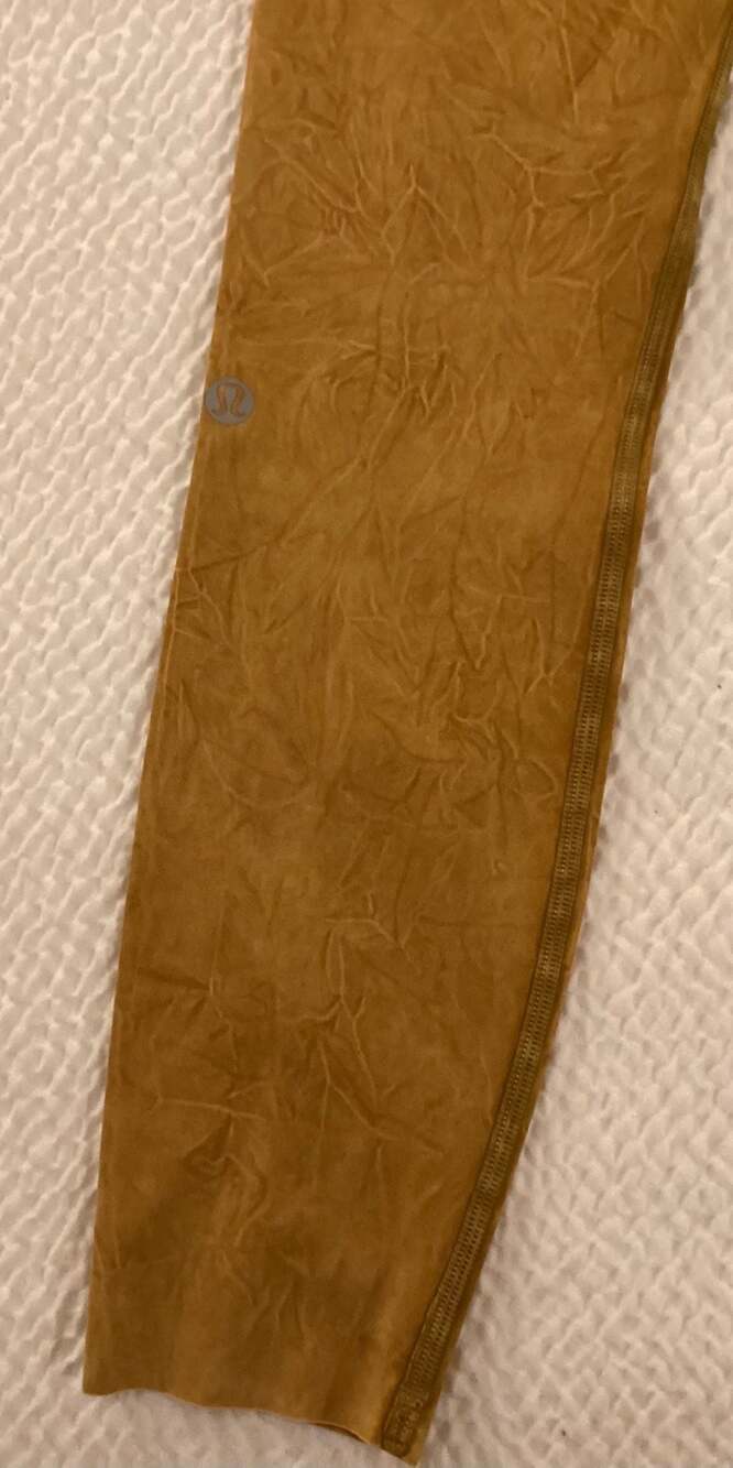 Lululemon Fast and Free High-Rise Tight 25" Crackle Wash Gold Spice Size 2 - Thumbnail 2