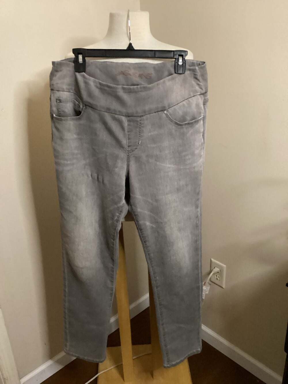Jag Jeans Women's Size 14 Gray Pull-On High Rise Skinny Stretch Denim Jegging - Thumbnail 3