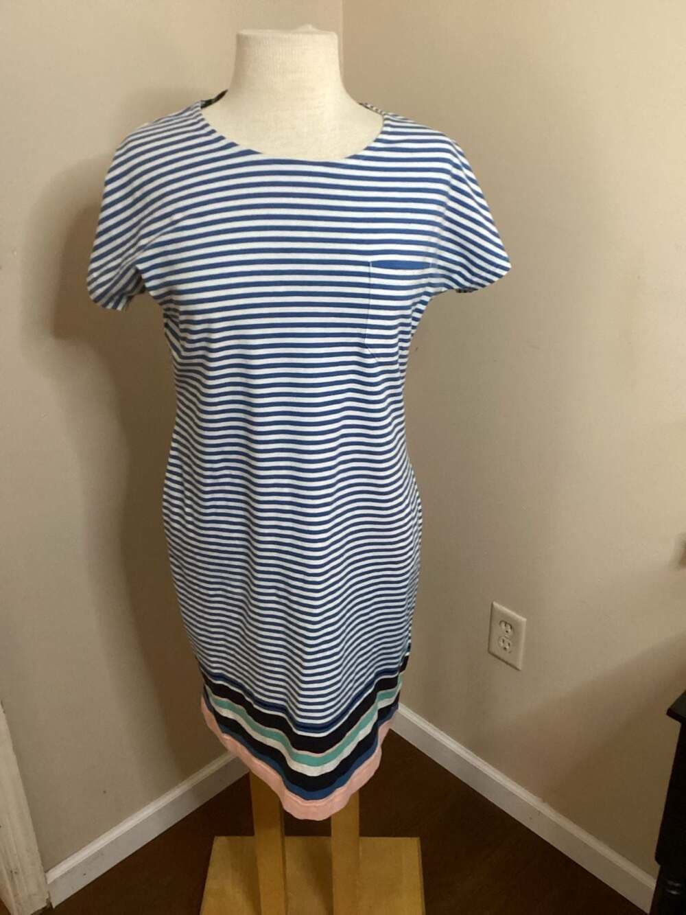 Barbour Womens Harewood Multi-Stripe Jersey T-Shirt Dress Size 8 - Thumbnail 3