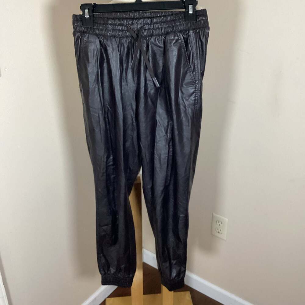 Zara Faux Leather Jogger Pants Size S - Thumbnail 4