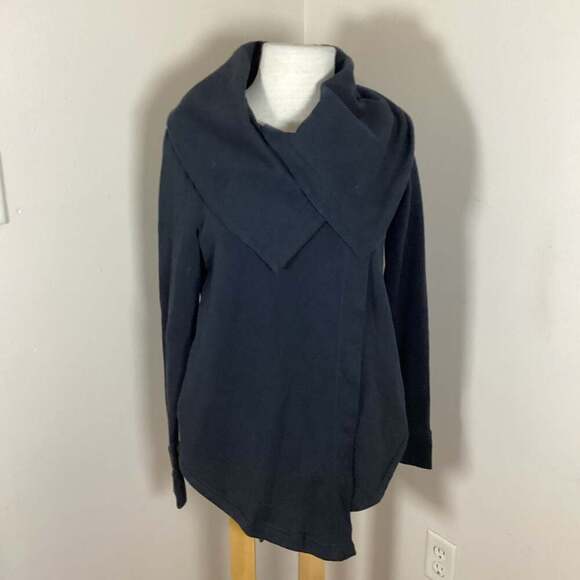 Z by Zella Shooting Star Drape Collar Wrap Cardigan, Black, Size M - Thumbnail 4