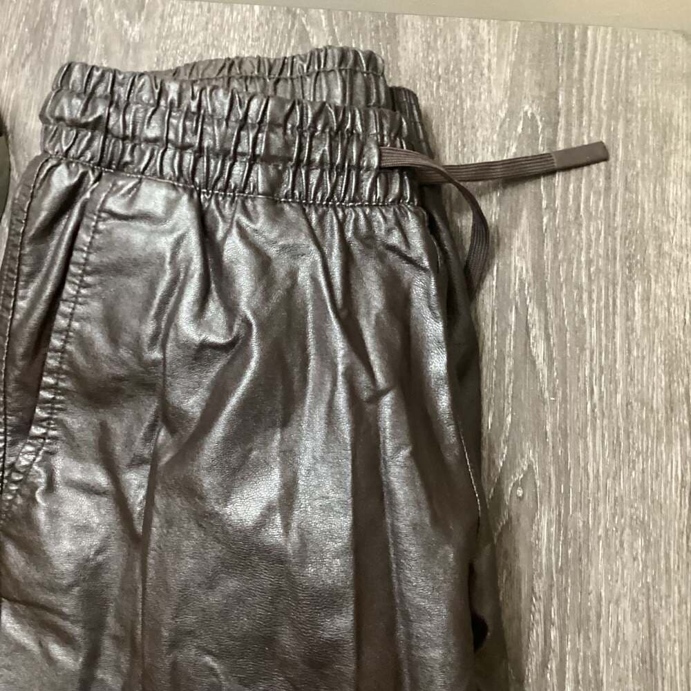 Zara Faux Leather Jogger Pants Size S - Thumbnail 3