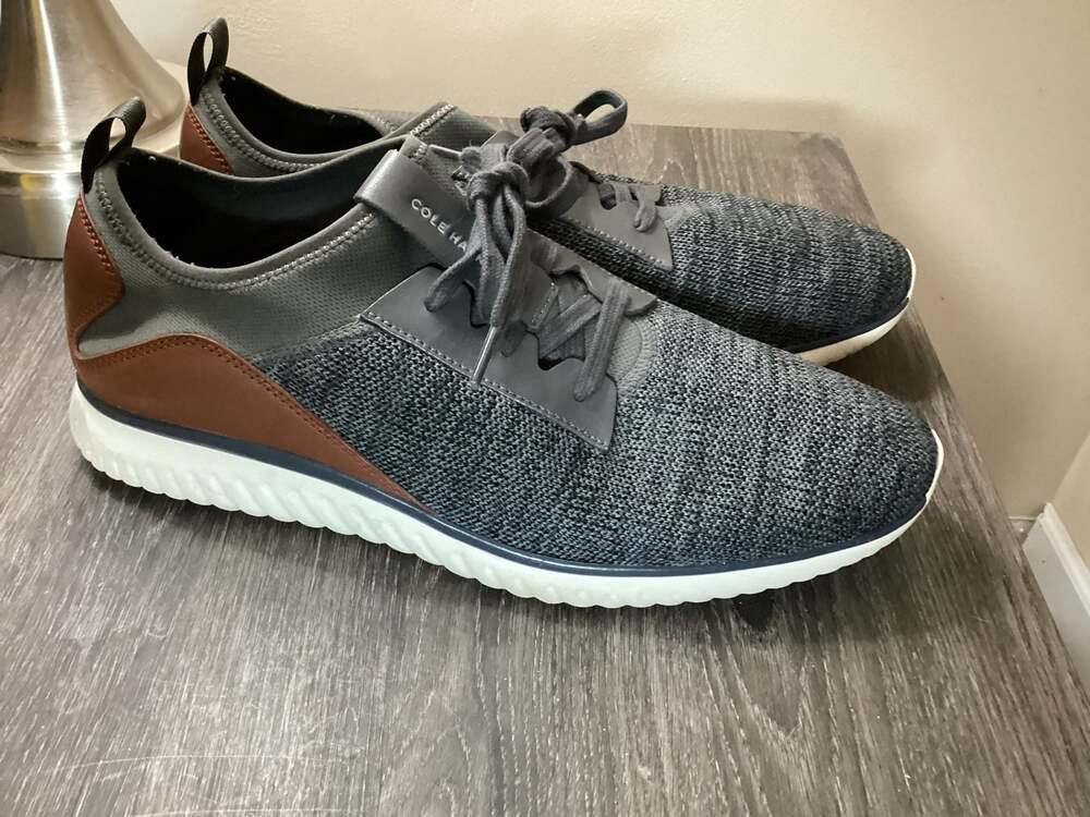 Cole Haan Grand.OS Knit Sneakers Gray Brown Men's Size 13M C32546 - Thumbnail 2