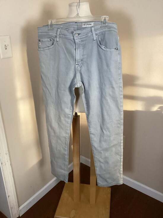 AG Jeans Tellis Modern Slim Fit Jeans Light Grey Wash Size 33x33 - Thumbnail 4