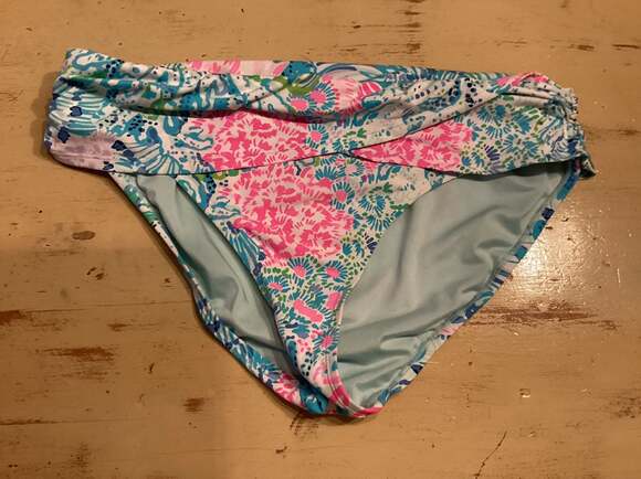 Lilly Pulitzer Splash Dance Lagoon Sarong Hipster Bikini Bottom - Thumbnail 4