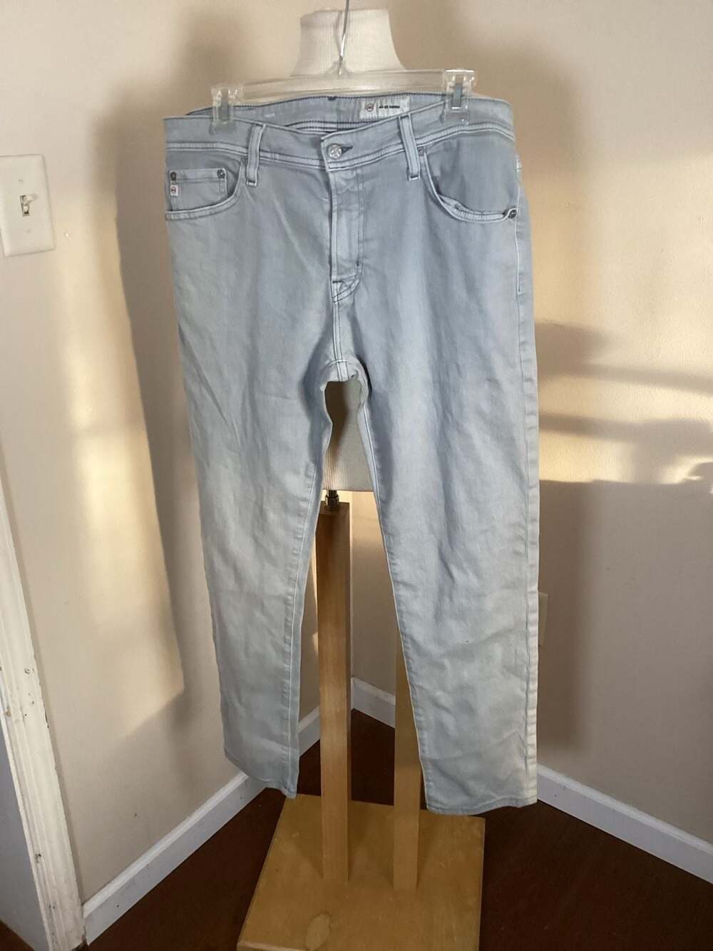 AG Jeans Tellis Modern Slim Fit Jeans Light Grey Wash Size 33x33 - Thumbnail 3