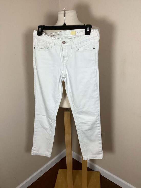 Pilcro and the Letterpress Stet Slim Straight White Jeans Size 25 - Thumbnail 4