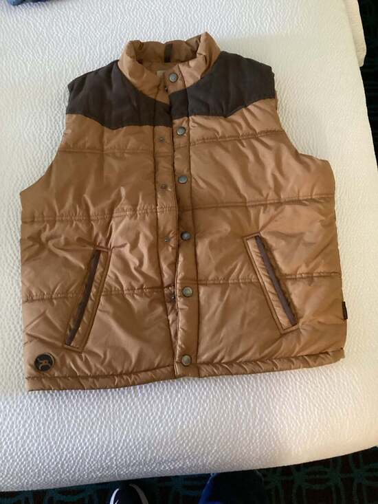 Hooey Roughy Men's Brown Western Yoke Puffer Vest Size M - Thumbnail 4