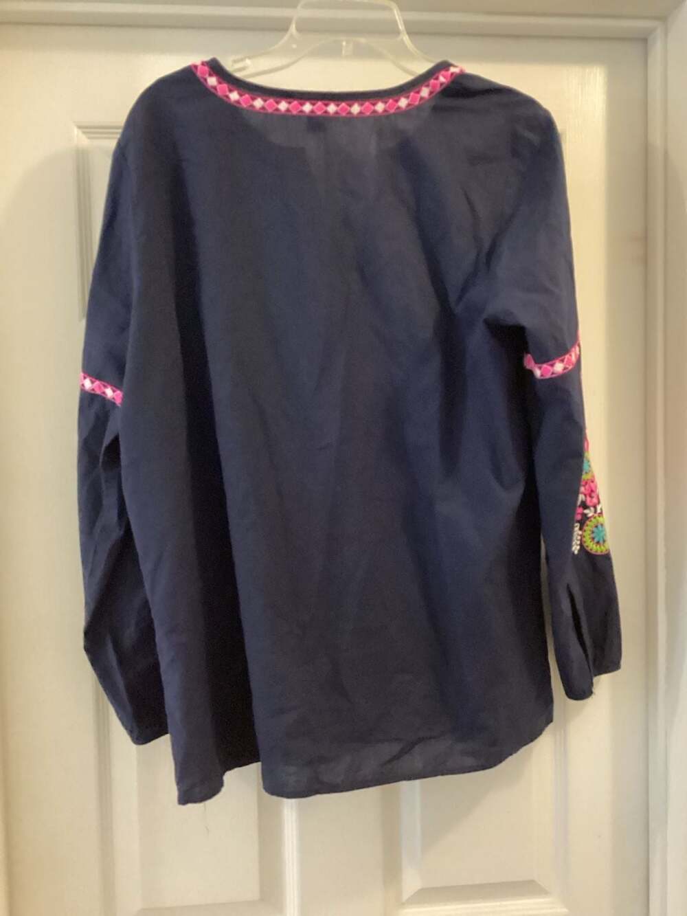 Lilly Pulitzer Coretta Embroidered Long Sleeve Tunic Top in True Navy - Thumbnail 2