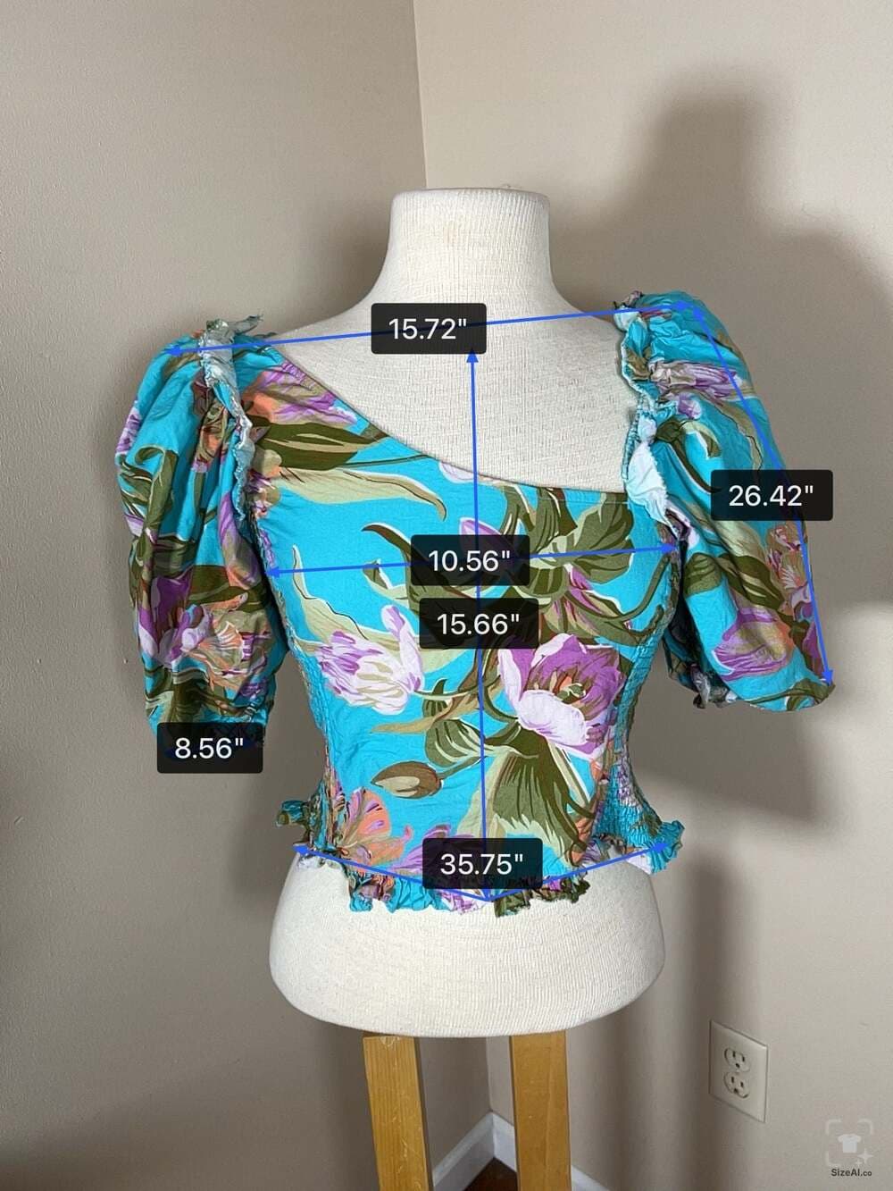 Love The Label Maryelle Top Bibi Print Floral Smocked Puff Sleeve Blouse - Thumbnail 3