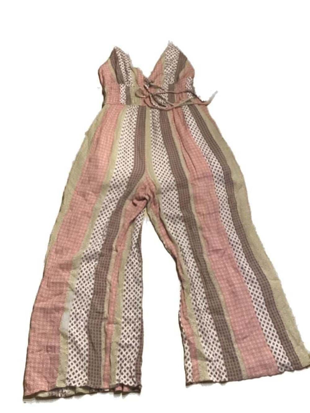 Illa Illa Striped Patchwork Print Wide Leg Jumpsuit - Thumbnail 5