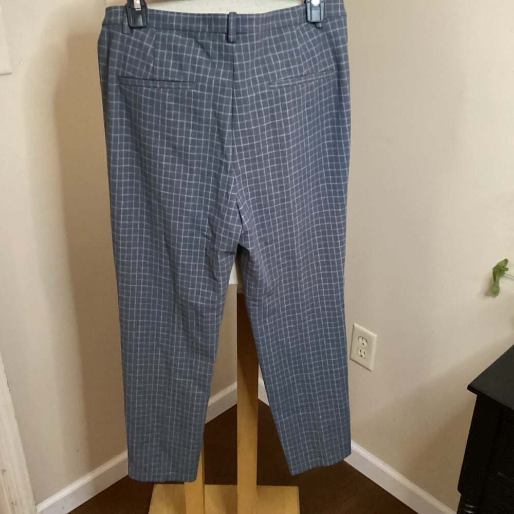 Theory Classic Slim Cropped Pant Grey Multi Precision Grid - Thumbnail 3