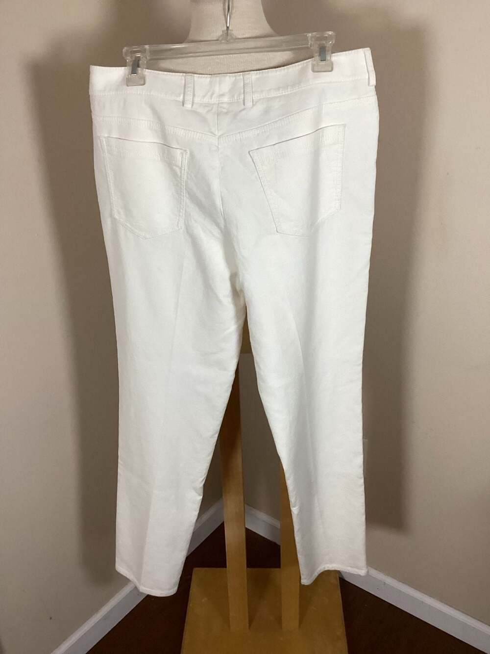 Akris Silk and Cotton Blend White Straight Leg Trousers - Thumbnail 3
