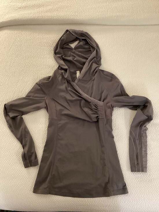 Lululemon Run: For Your Life Pullover Hoodie Size 6 Heathered Magnum Grey - Thumbnail 5