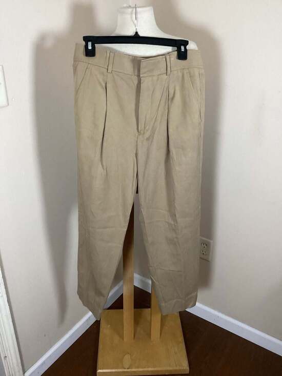 Everlane The Way-High Drape Pant in Khaki Size 8 - Thumbnail 4