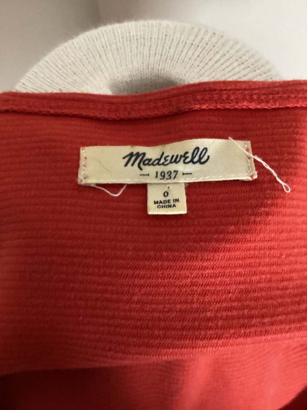 Madewell Red Short Sleeve Textured Knit Fit and Flare Dress - Thumbnail 2