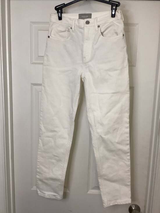 Everlane The Cheeky Jean Crop in White - Thumbnail 4