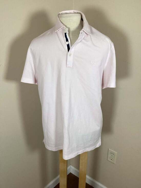 Michael Kors Men's Light Pink Short Sleeve Polo Shirt Size M - Thumbnail 4