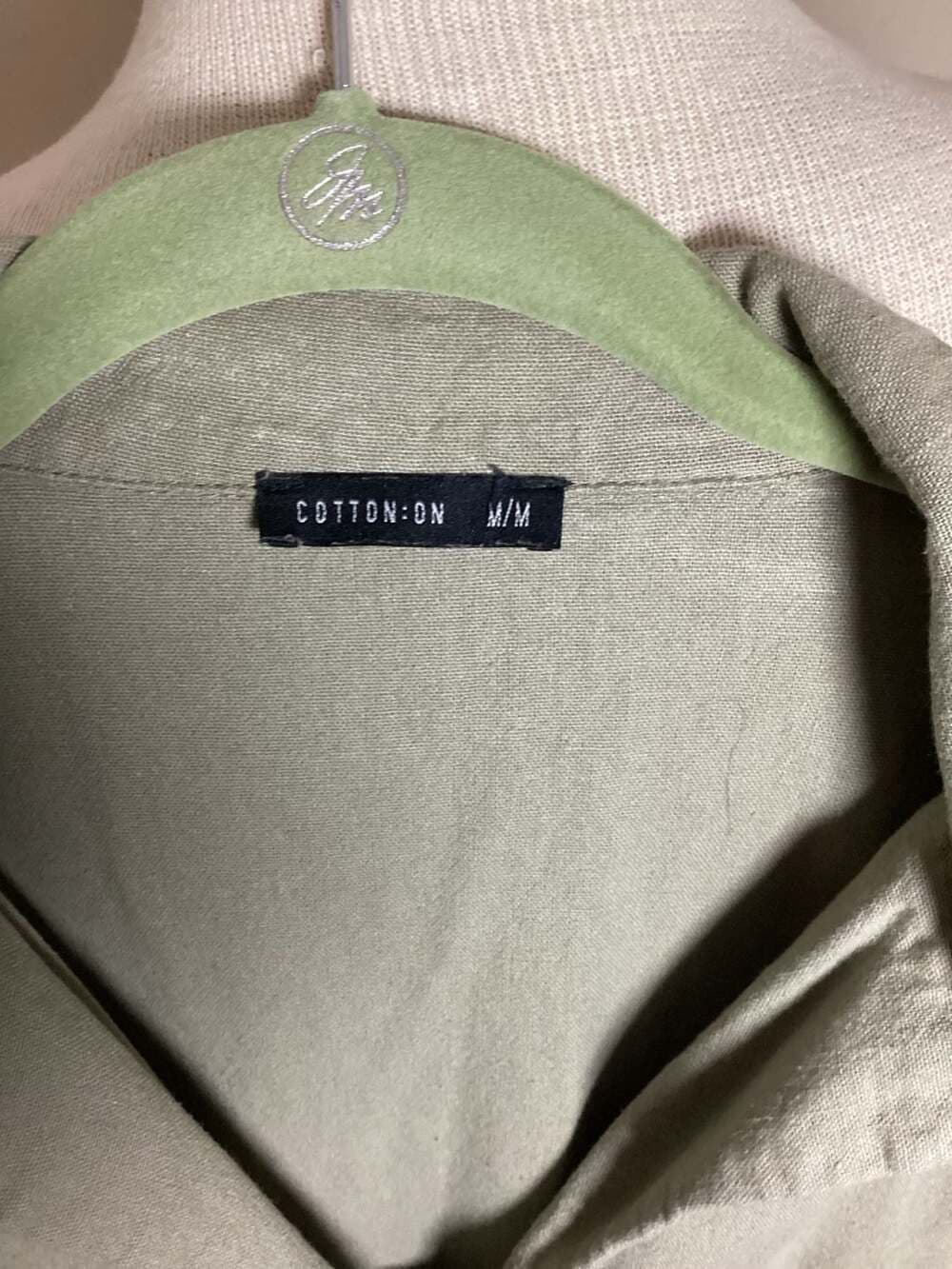 Cotton On Sage Green Short Sleeve Button Front Romper Size M - Thumbnail 2
