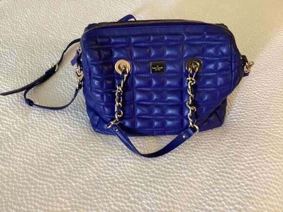Kate Spade New York Gold Coast Ginnifer Quilted Leather Satchel Bag Blue - Thumbnail 6