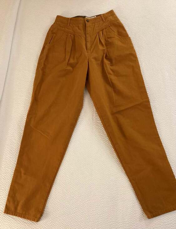 Melbourne Elements Vintage High Waisted Pleated Tapered Pants Size 10 Burnt Oran - Thumbnail 4