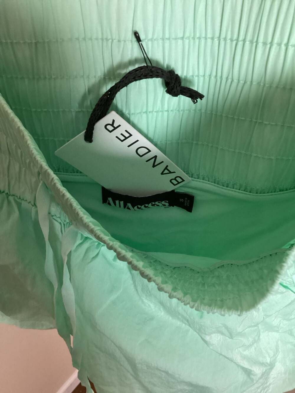 All Access Dynamic Smocked Waistband Athletic Shorts Mint Green Size S - Thumbnail 2