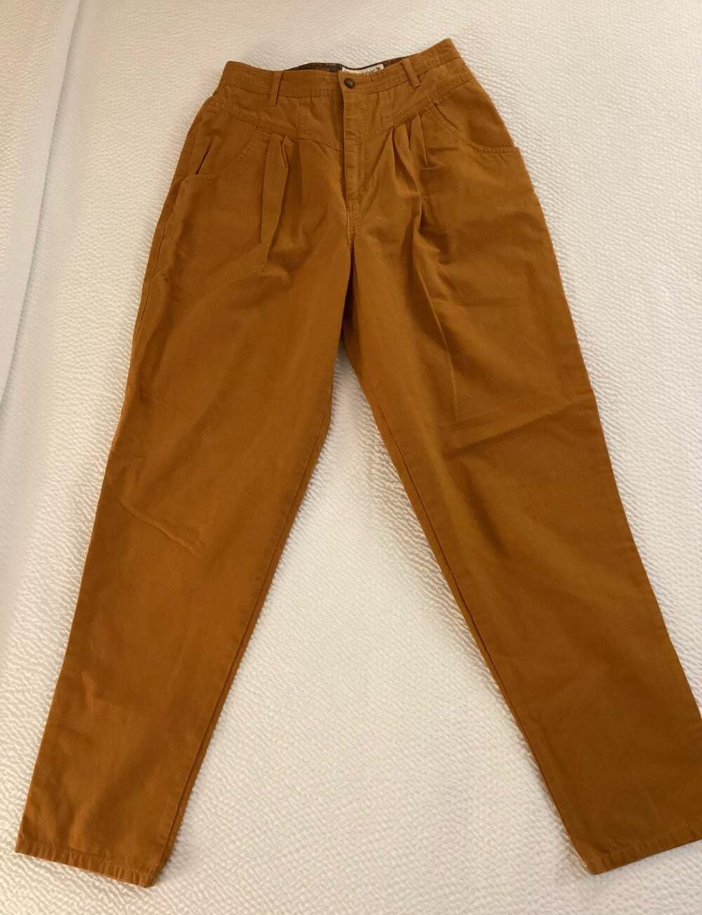 Melbourne Elements Vintage High Waisted Pleated Tapered Pants Size 10 Burnt Oran - Thumbnail 3