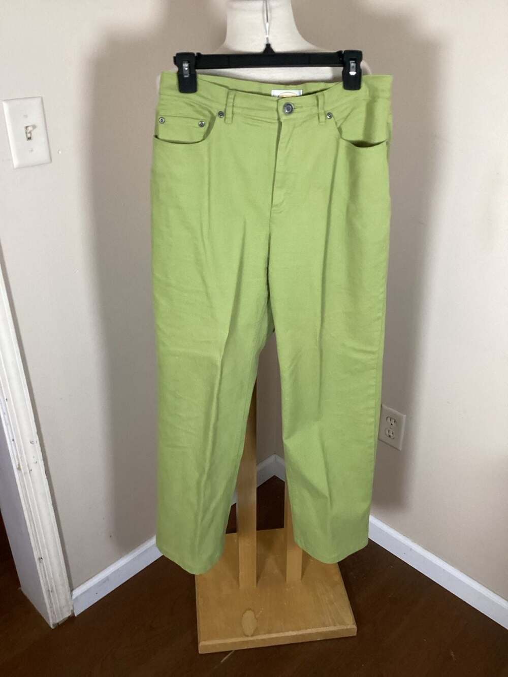 Talbots Apple Green Monochrome Set Diamond Textured Knit Shell and Petite Stretc - Thumbnail 3