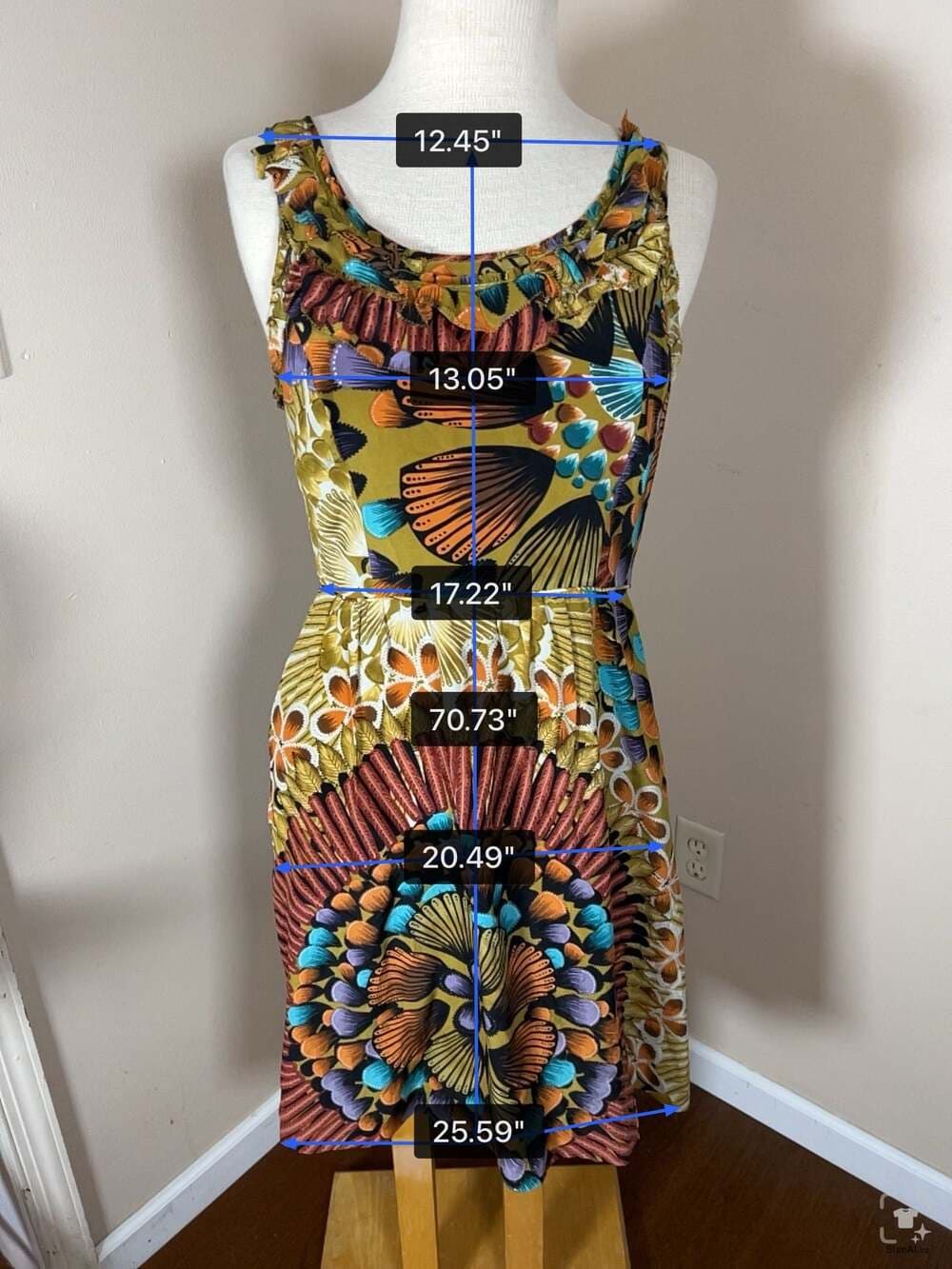 Edme & Esyllte Anthropologie Lappula Feather Print Silk Dress - Thumbnail 6