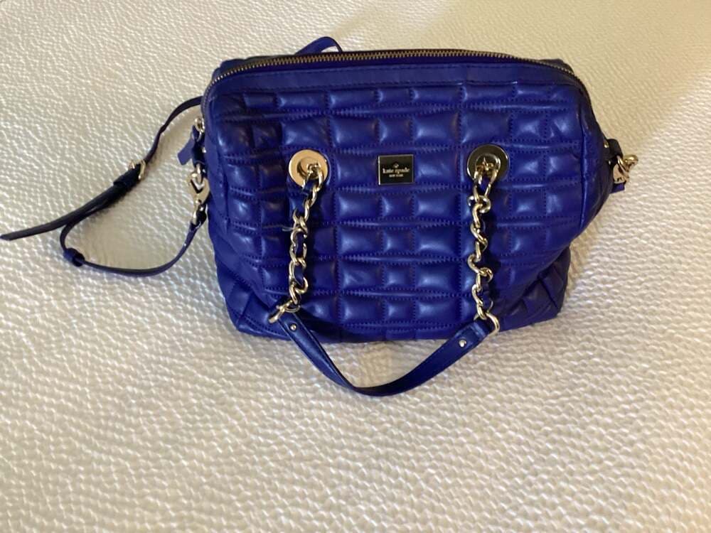 Kate Spade New York Gold Coast Ginnifer Quilted Leather Satchel Bag Blue - Thumbnail 5