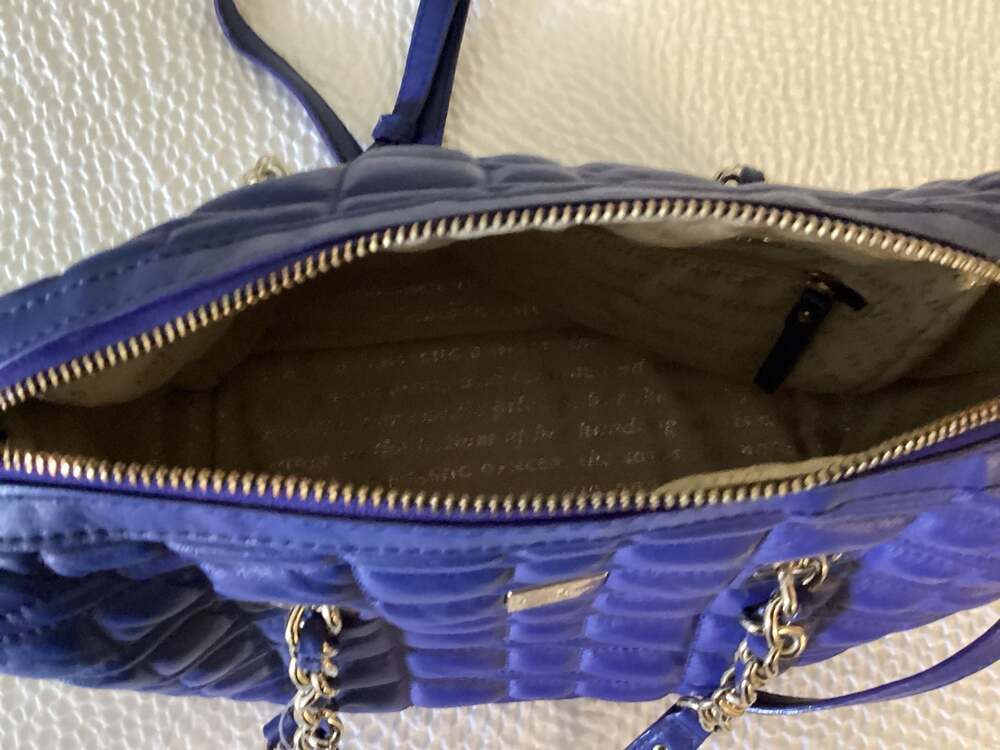 Kate Spade New York Gold Coast Ginnifer Quilted Leather Satchel Bag Blue - Thumbnail 4