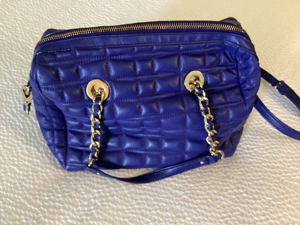 Kate Spade New York Gold Coast Ginnifer Quilted Leather Satchel Bag Blue - Thumbnail 3