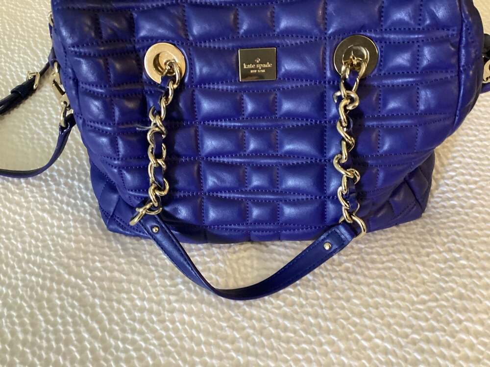 Kate Spade New York Gold Coast Ginnifer Quilted Leather Satchel Bag Blue - Thumbnail 2