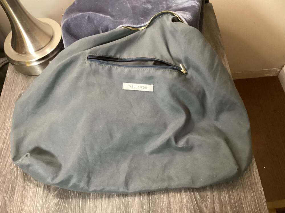 Tabitha Webb Blue Velvet Large Hobo Shoulder Bag - Thumbnail 4