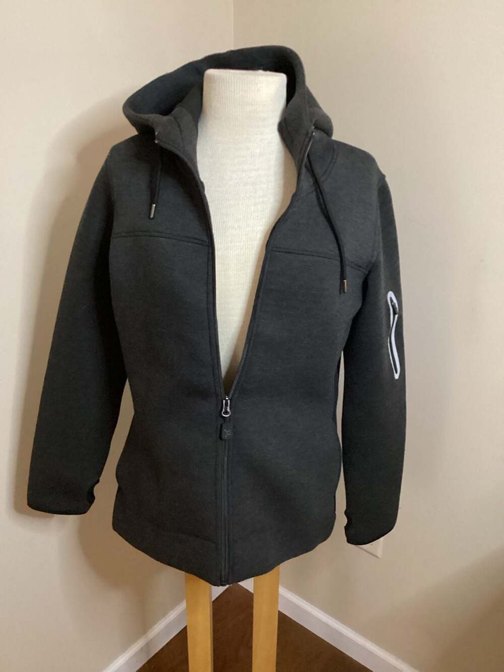 Orangetheory Fitness Women's Grey Full-Zip Hooded Tech Fleece Jacket - Thumbnail 3