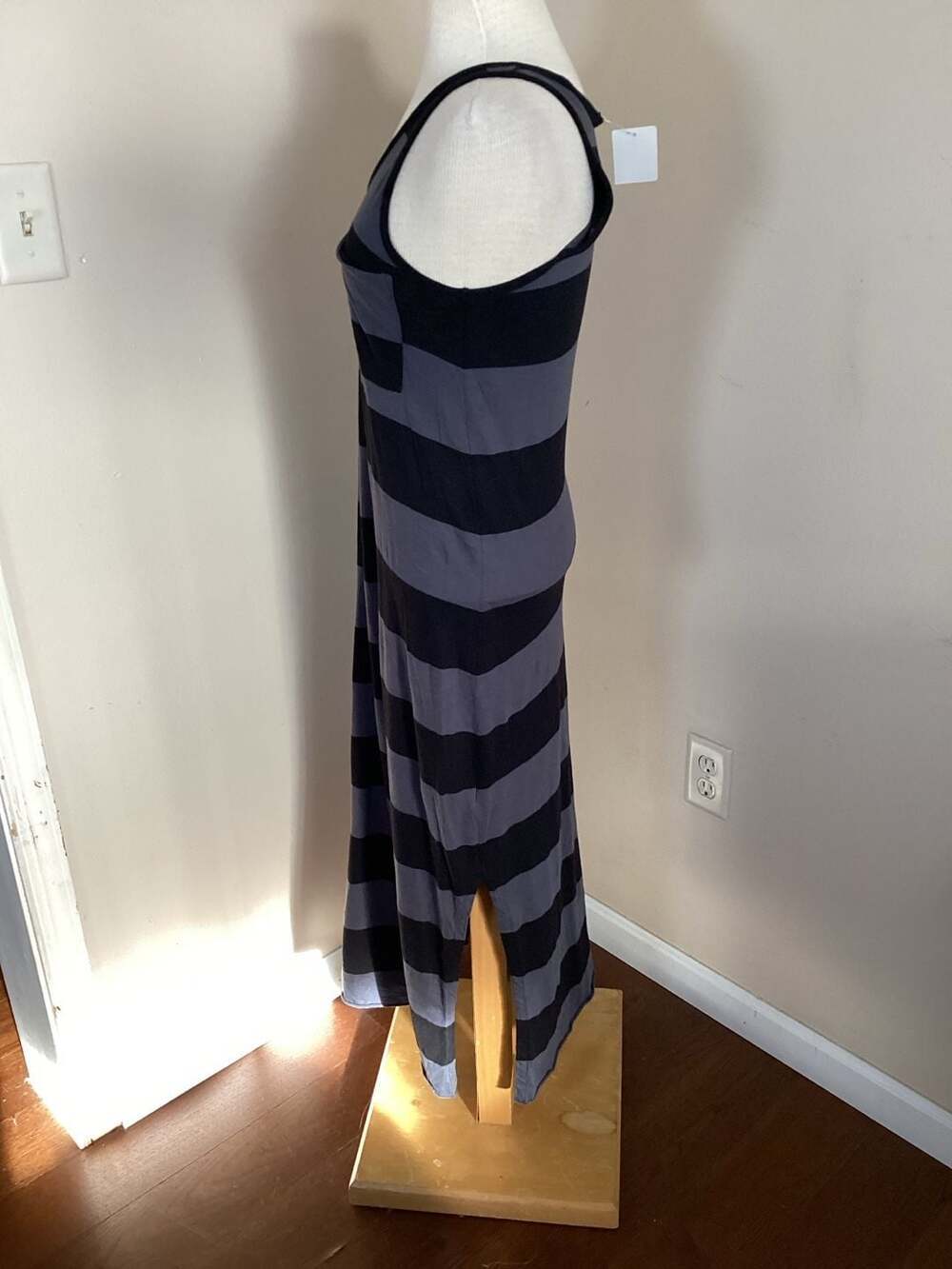 ATM Anthony Thomas Melillo Striped Tank Maxi Dress Asphalt Black Size Small - Thumbnail 2