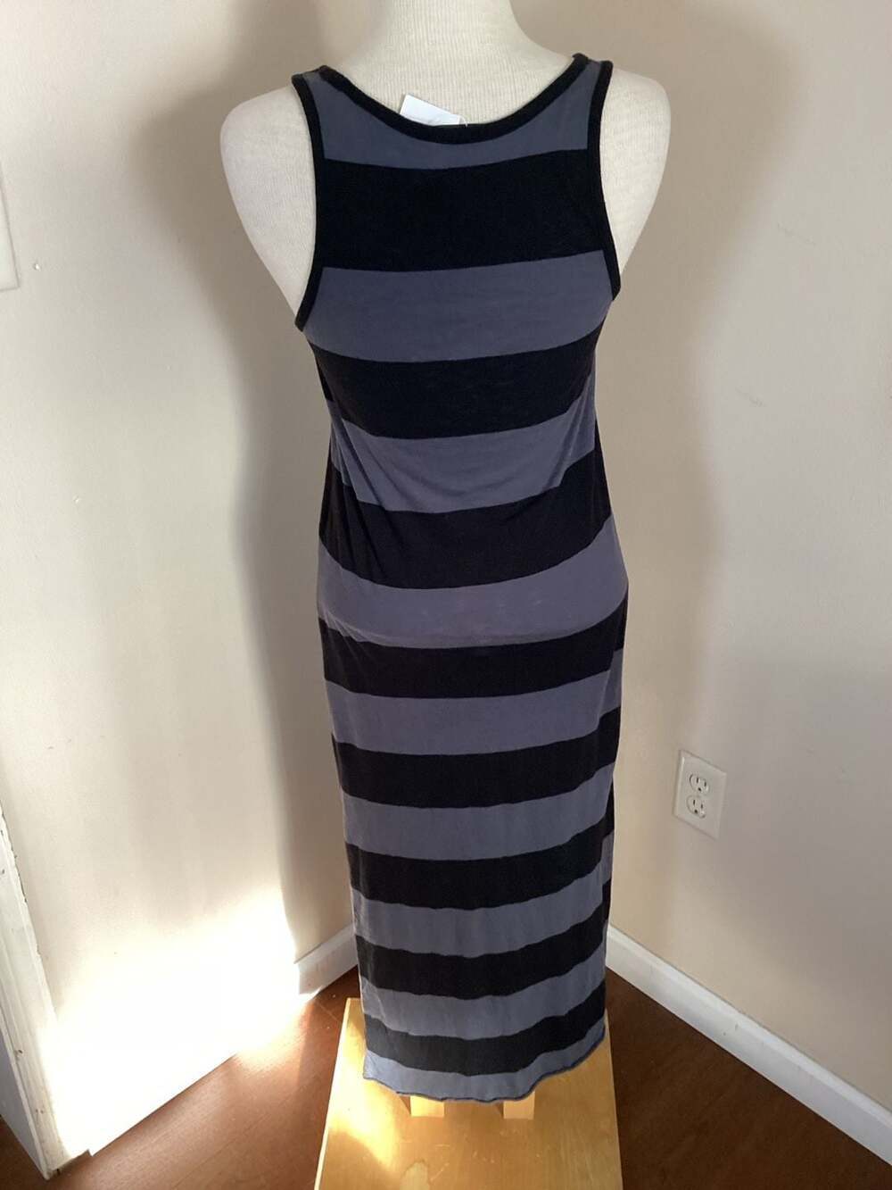 ATM Anthony Thomas Melillo Striped Tank Maxi Dress Asphalt Black Size Small - Thumbnail 3