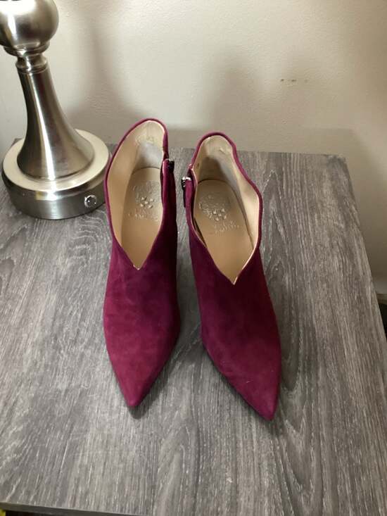 Vince Camuto Sestrind Pointed Toe Suede Deep Berry Booties - Thumbnail 7