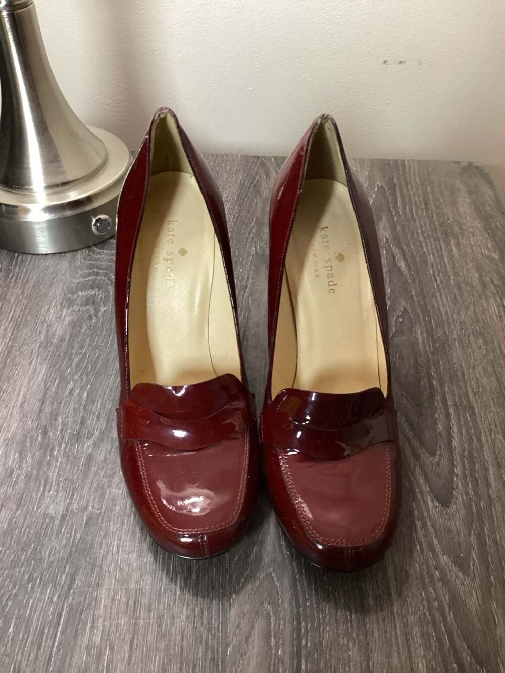 Kate Spade Jolene Burgundy Patent Leather Loafer Pumps - Thumbnail 8