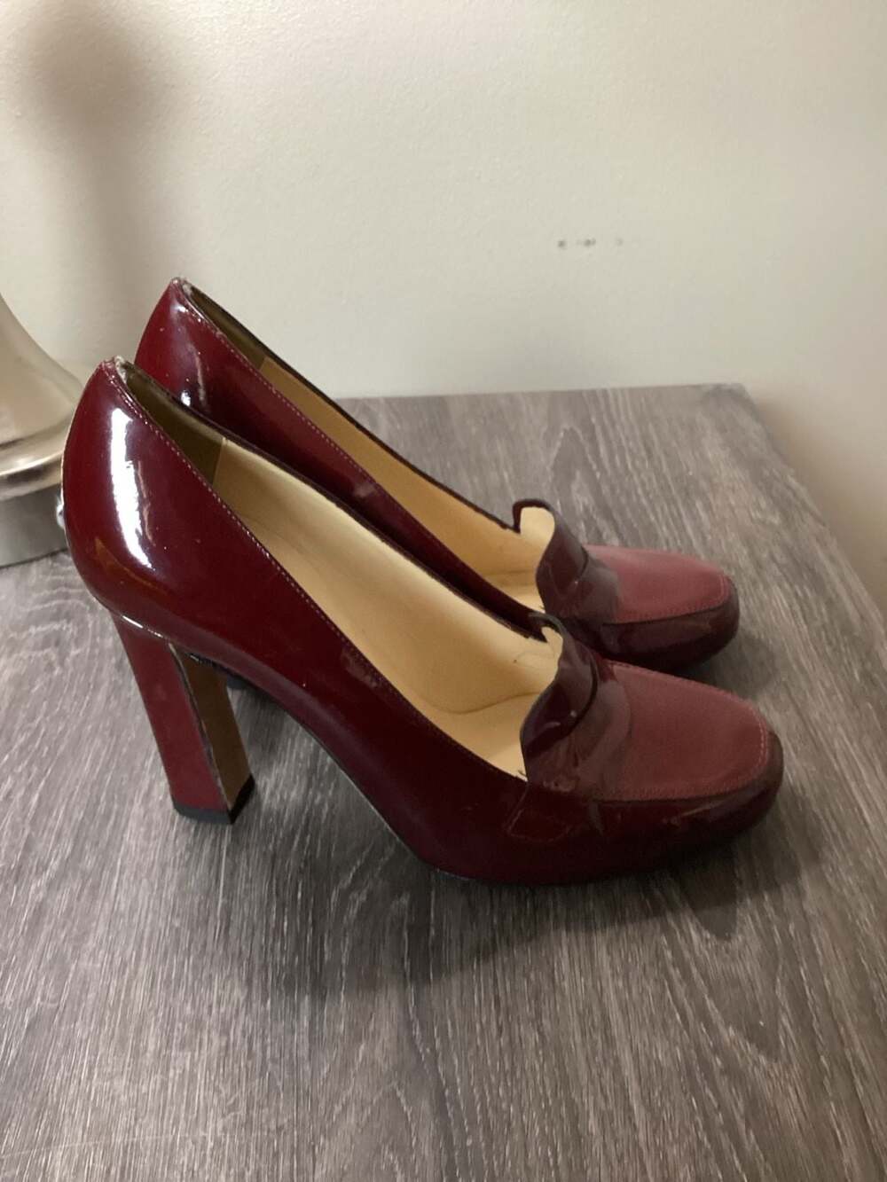 Kate Spade Jolene Burgundy Patent Leather Loafer Pumps - Thumbnail 2