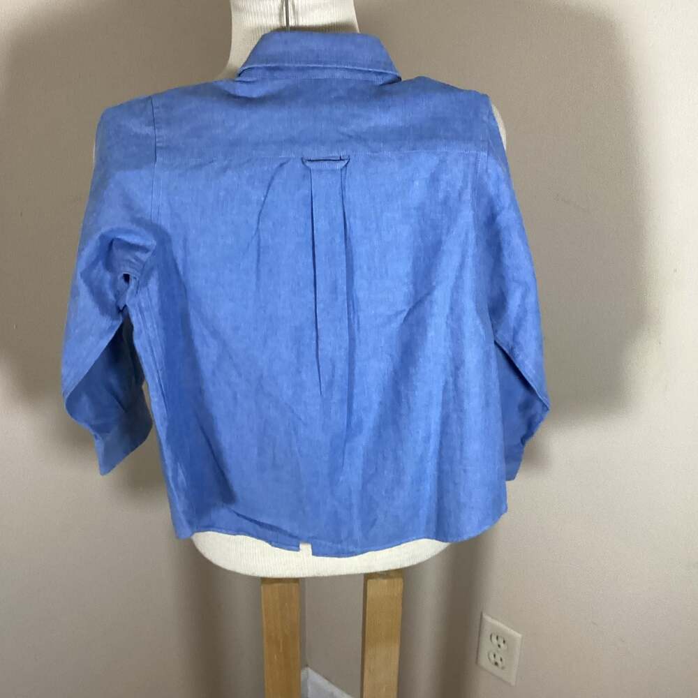 Lacoste Boys Blue Long Sleeve Button Down Shirt Size 4 / 104cm - Thumbnail 2
