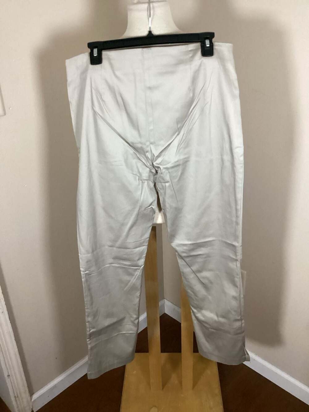 American Glamour Badgley Mischka Champagne Satin Dress Pants Size 12 - Thumbnail 2