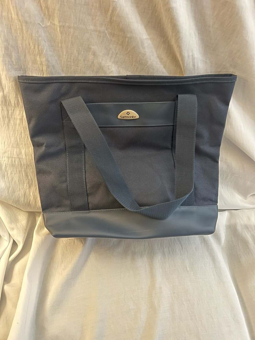 Samsonite Navy Blue and Grey Canvas Utility Tote Bag - Thumbnail 2