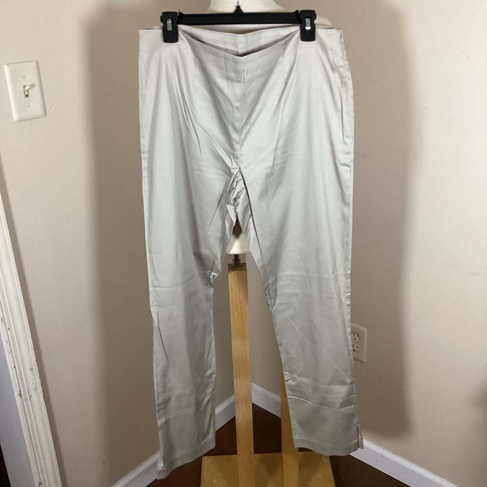 American Glamour Badgley Mischka Champagne Satin Dress Pants Size 12 - Thumbnail 3