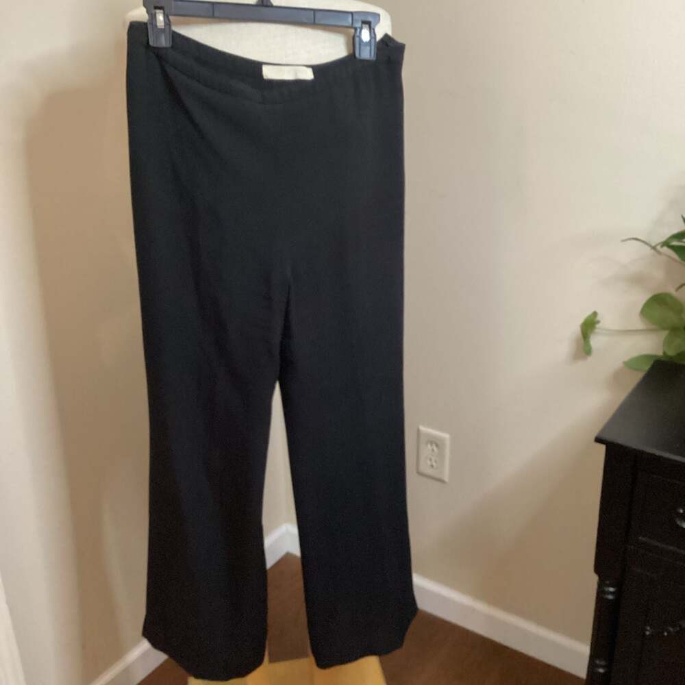 Valentino Vintage Black High-Rise Wide-Leg Acetate Blend Trousers Size 12 - Thumbnail 4